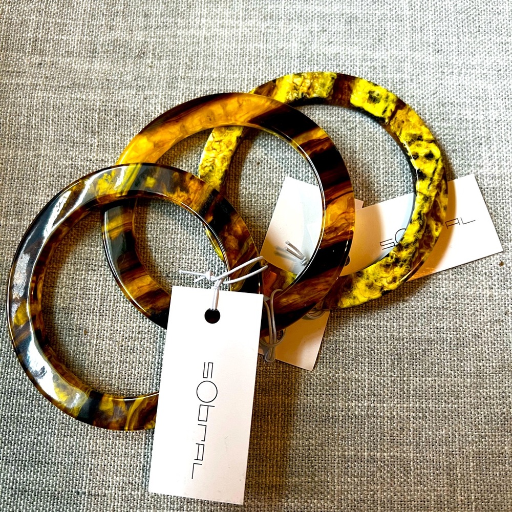 3 Sobral Skinny flat Pulseira PML06. Artist made Bangle Bracelets.